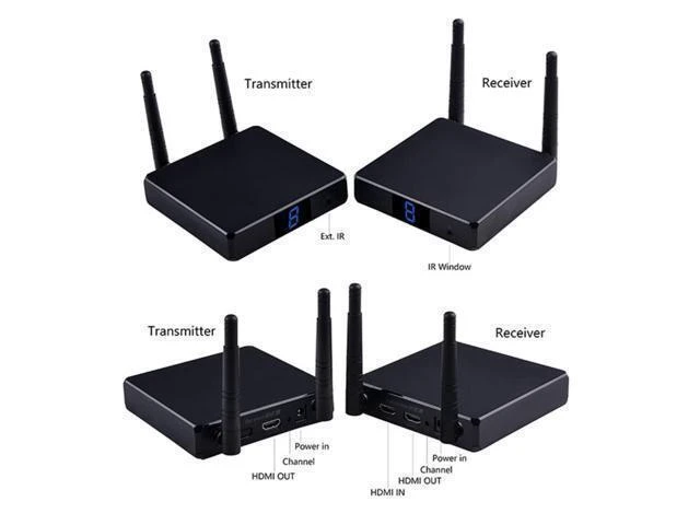 Alt view image 4 of 7 - FHD686 Wireless HDMI Transmitter Receiver Set Full HD 1080P 3D Audio Video Sender 5-5.8GHz Display Extender with Infrared Remote Control Wireless Screen Mirroring No Cable Connection for Remote TV