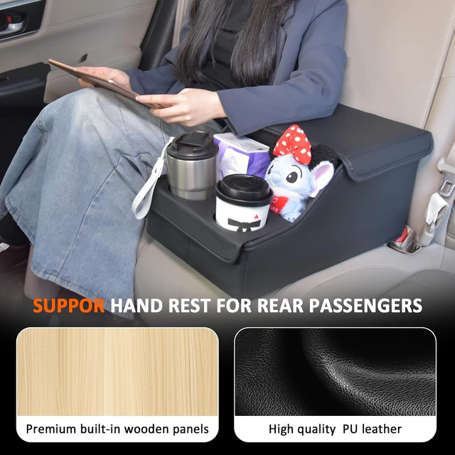Alt view image 2 of 7 - Backseat Car Organizer, Middle Seat Organizer Center Console Cup Holder