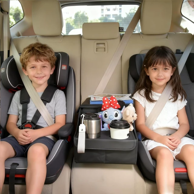 Alt view image 3 of 7 - Backseat Car Organizer, Middle Seat Organizer Center Console Cup Holder