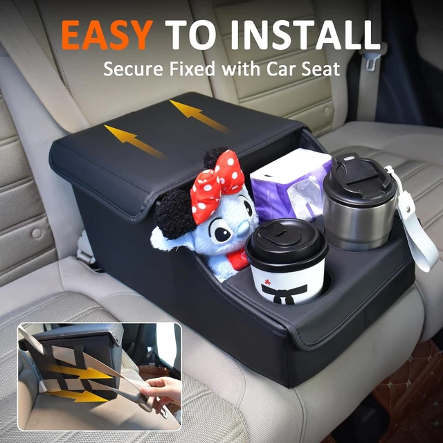 Alt view image 4 of 7 - Backseat Car Organizer, Middle Seat Organizer Center Console Cup Holder