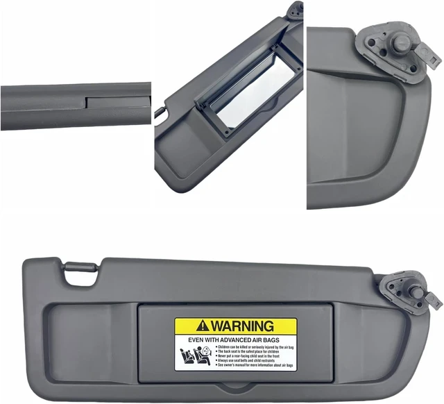 Alt view image 3 of 6 - Pair of Left and Right Sun Visors with Clips and Screws for Honda Civic 2006 2007 2008 2009 2010 2011 Interior Sun Visor Replacement (Dark Gray)