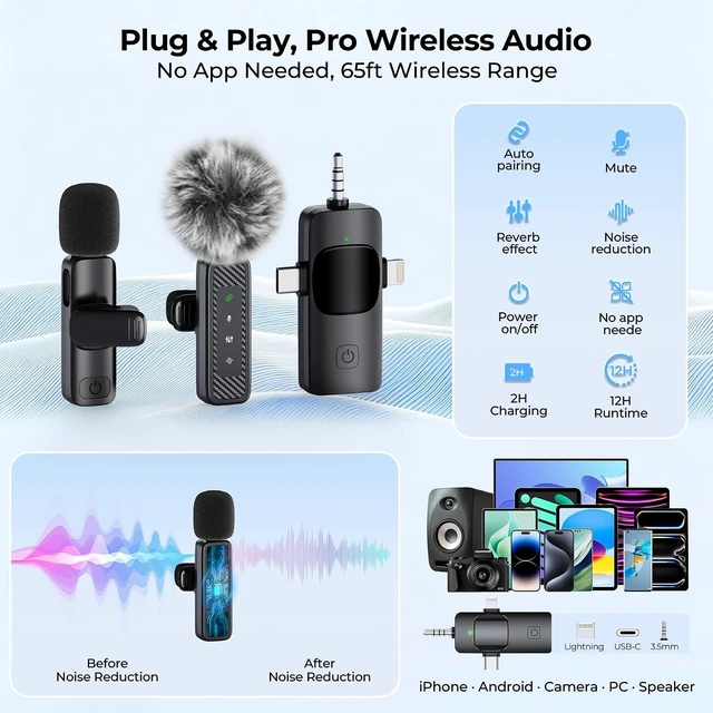 Alt view image 2 of 7 - Content Creator Essentials Vlogging Kit, Magnetic Tripod & 2 Lights 2 Mics