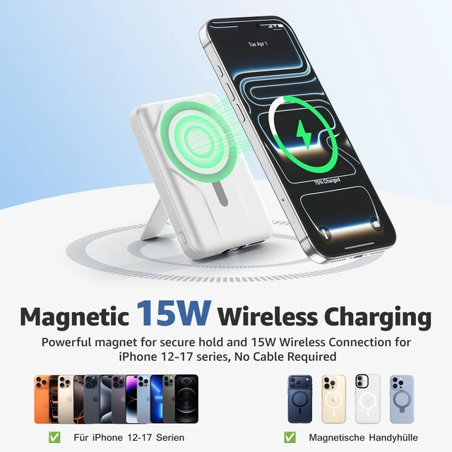 Alt view image 3 of 7 - for MagSafe Portable Charger, 10000mAh Magnetic Power Bank 20W PD