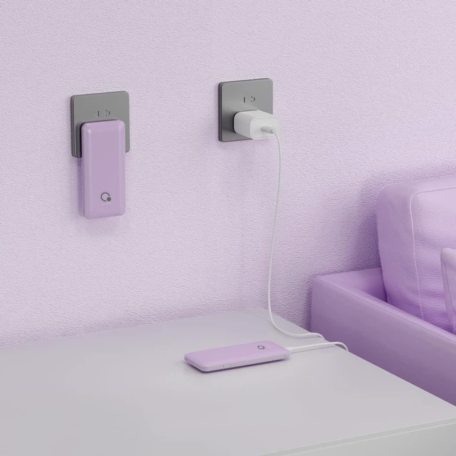 Alt view image 4 of 6 - Portable Charger with Built-in Cables and AC Wall Plug, USB C External Battery Pack, 10000mAh Travel Essentials Power Bank Compatible with iPhone17/16/15/14/13, Galaxy, Pixel,Tablet and More