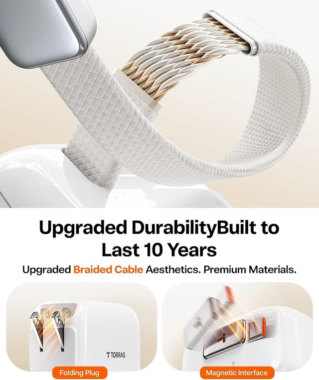 Alt view image 5 of 7 - FlexLine 35W USB C Charger, Dual-Port GaN Retractable Charger