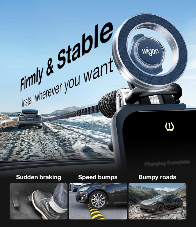 Alt view image 4 of 7 - for Tesla Model 3/Y/YL Accessories Magnet Phone Mount, Clamp(No Glue)