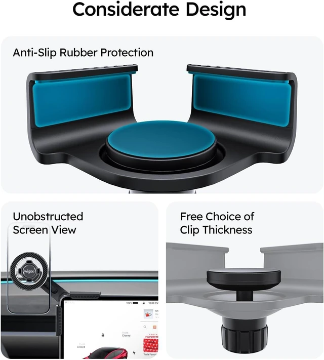 Alt view image 7 of 7 - for Tesla Model 3/Y/YL Accessories Magnet Phone Mount, Clamp(No Glue)