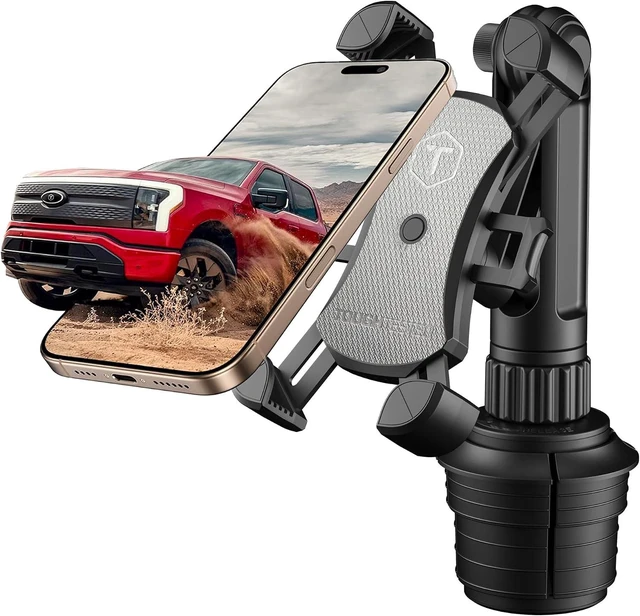 Main image of Cup Holder Phone Mount, Heavy Duty Boom Arm, Adjustable Grip