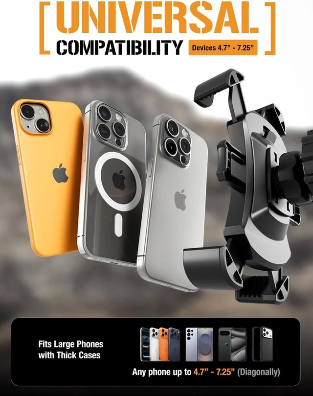 Alt view image 3 of 7 - Cup Holder Phone Mount, Heavy Duty Boom Arm, Adjustable Grip