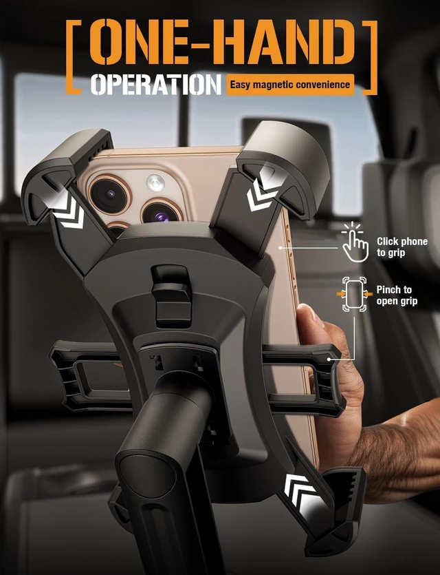 Alt view image 4 of 7 - Cup Holder Phone Mount, Heavy Duty Boom Arm, Adjustable Grip