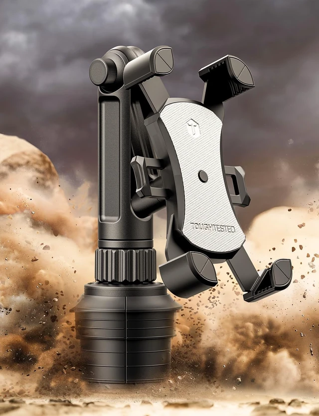 Alt view image 7 of 7 - Cup Holder Phone Mount, Heavy Duty Boom Arm, Adjustable Grip