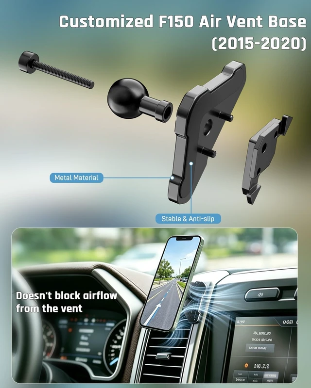 Alt view image 3 of 7 - Car Vent Phone Holder for Ford F150 2015-2020 & Super Duty 2017-2021