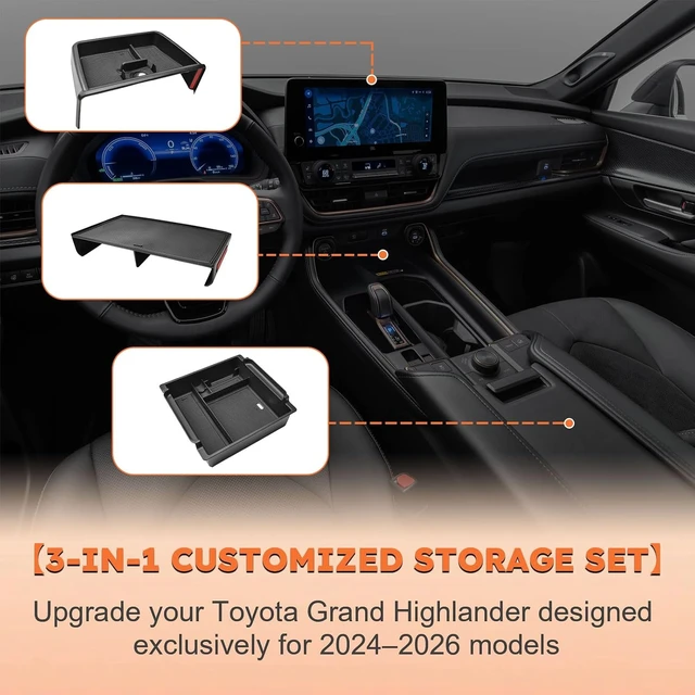 Alt view image 2 of 7 - 3PCS Organizer for Toyota Grand Highlander 2024 2025 2026