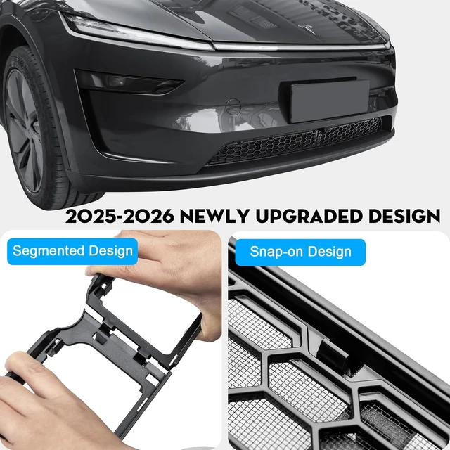 Alt view image 5 of 7 - Grille Mesh Inserts for 2026 Tesla New Model Y Premium