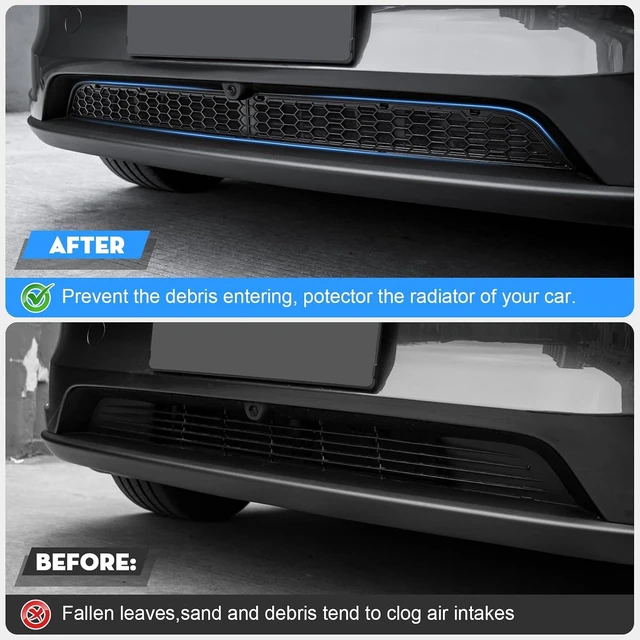 Alt view image 6 of 7 - Grille Mesh Inserts for 2026 Tesla New Model Y Premium