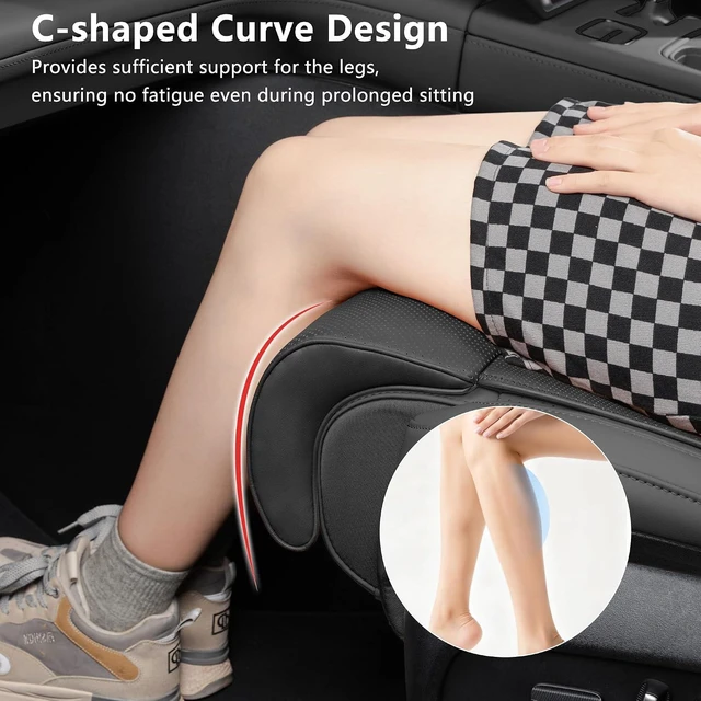 Alt view image 6 of 7 - Car Seat Extender Leg Support Cushion for Driver Seats, Black, 1P