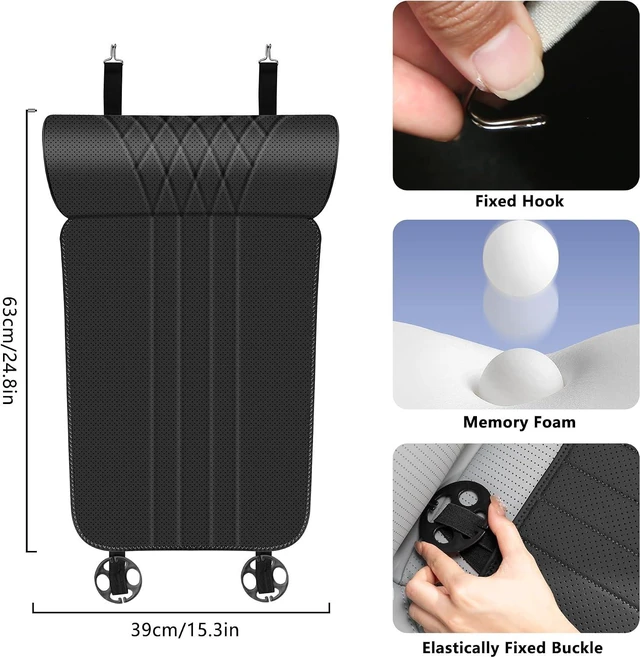 Alt view image 7 of 7 - Car Seat Extender Leg Support Cushion for Driver Seats, Black, 1P
