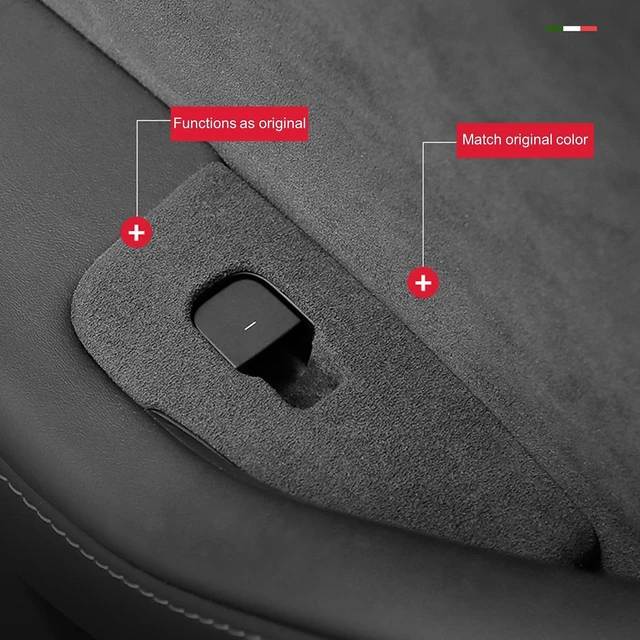 Alt view image 3 of 7 - Suede Window Switch Panel Cover Trim, Window Glass Lift Button Panel Trim Cover, Car Accessories Compatible with Tesla Model 3 2016-2023 Tesla Model Y 2016-2024,Interior Trim Cover