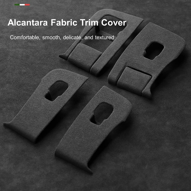 Alt view image 4 of 7 - Suede Window Switch Panel Cover Trim, Window Glass Lift Button Panel Trim Cover, Car Accessories Compatible with Tesla Model 3 2016-2023 Tesla Model Y 2016-2024,Interior Trim Cover