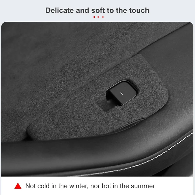 Alt view image 6 of 7 - Suede Window Switch Panel Cover Trim, Window Glass Lift Button Panel Trim Cover, Car Accessories Compatible with Tesla Model 3 2016-2023 Tesla Model Y 2016-2024,Interior Trim Cover
