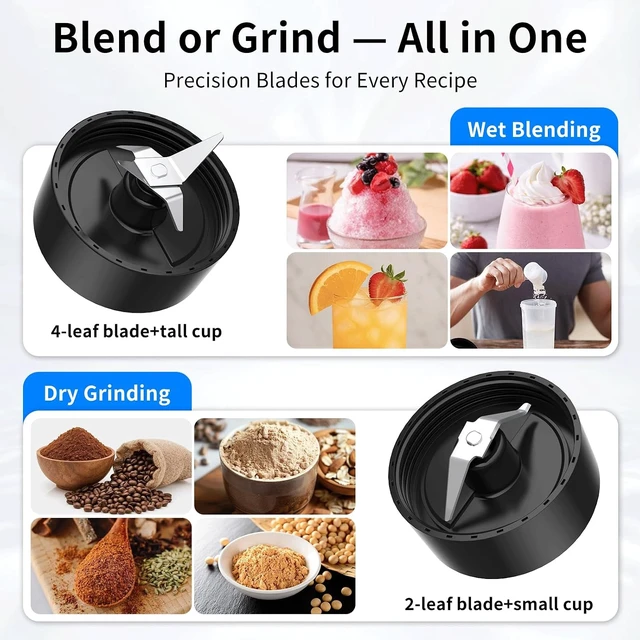 Alt view image 4 of 7 - Smoothie Blender, Personal Blender with 2 To-Go Cups & Lids, Black