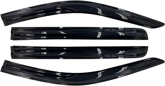 Alt view image 2 of 7 - Tape-On Side Window Visor Deflectors Rain Guards for 2019-2024 Chevy Silverado/GMC Sierra 1500 Crew Cab, 2020-2024 Silverado/Sierra 2500HD 3500HD Window Rain Deflectors 4pcs