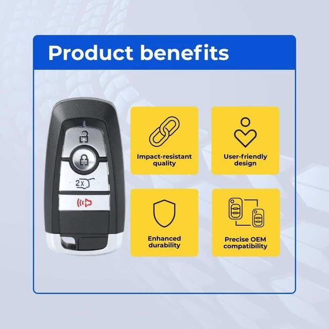 Alt view image 5 of 7 - Replacement Key Fob Compatible with Escape 2022 FCC M3N-A2C93142300 M3NA2C93142300 Part Number 164-R8197 164R8197