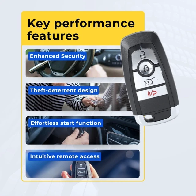 Alt view image 6 of 7 - Replacement Key Fob Compatible with Escape 2022 FCC M3N-A2C93142300 M3NA2C93142300 Part Number 164-R8197 164R8197