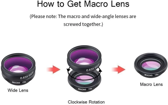 Alt view image 6 of 7 - 4 in 1 Phone Photography Kit, 18X Telephoto Lens, 198° Fisheye Lens, 15X Macro Lens, 0.63X Wide Angle Lens, Set with Flexible Phone Tripod, for iPhone Pixel
