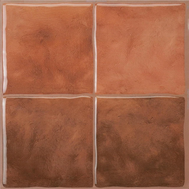 Main image of Peel and stick backsplash, Zellige Terracotta Red, 9"x9"