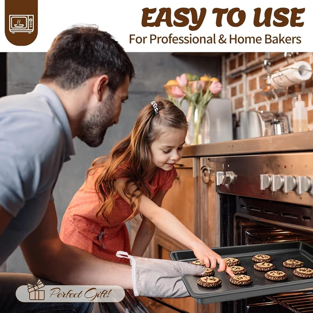 Alt view image 6 of 7 - Baking Pans Set, Nonstick Bakeware Sets, Oven Pans for Cooking, 6 Pieces Baking Sheets Set Including Cookie Sheet, Deep Roaster Pan, Square Pan, Loaf Pan, Muffin Pan, Carbon Steel Baking Set
