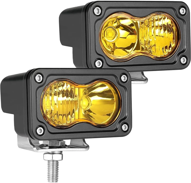 Main image of LED Pods Amber 3" Driving Fog Light Yellow Off Road Lights