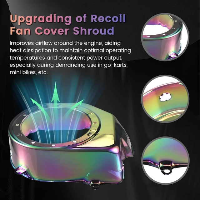 Alt view image 4 of 7 - Recoil Fan Cover Shroud for Predator Honda GX160 GX200, Mirror-Colorful