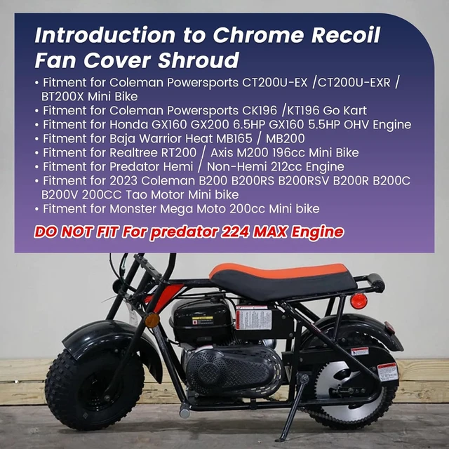 Alt view image 5 of 7 - Recoil Fan Cover Shroud for Predator Honda GX160 GX200, Mirror-Colorful