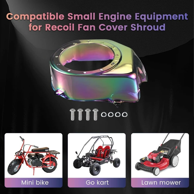 Alt view image 6 of 7 - Recoil Fan Cover Shroud for Predator Honda GX160 GX200, Mirror-Colorful