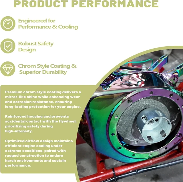 Alt view image 3 of 7 - Recoil Fan Cover For Predator 212cc For Honda GX160 GX200 For Coleman CT200U BT200X For Tillotson Hisun Clone 196cc Engine For KT196 Go Kart Mini Bike Colorful