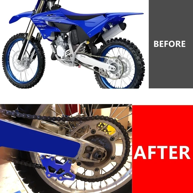 Alt view image 3 of 7 - YZ125 Rear Chain Guide Guard Compatible with YZ125 2008-2023 YZ125X 2017-2023 YZ250/F/X/FX YZ450F/FX WR450F WR250F Dirt Bike CNC Motorcycle Accessories Sprocket Guard Chain Protector (Blue)