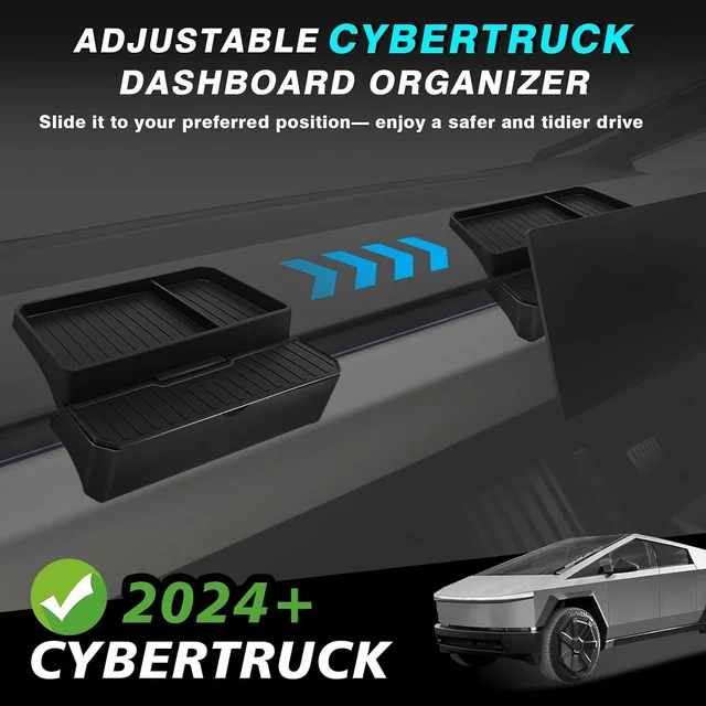 Alt view image 2 of 7 - Sunglasses Holder Dash Organizer for 2024-2026 Tesla Cybertruck