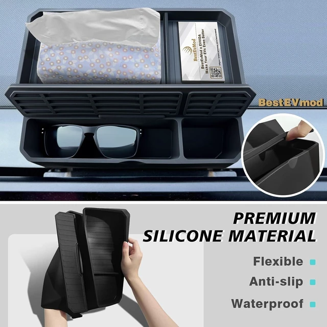 Alt view image 6 of 7 - Sunglasses Holder Dash Organizer for 2024-2026 Tesla Cybertruck