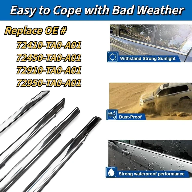 Alt view image 3 of 6 - Weatherstrip Window Moulding Trim Seal Belt for 2008-2012 Honda Accord
