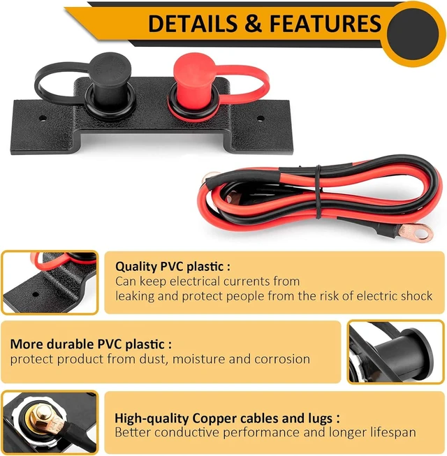 Alt view image 2 of 7 - Battery Terminals Relocation Kit Fit For Maverick X3 RZR UTV ATV Car
