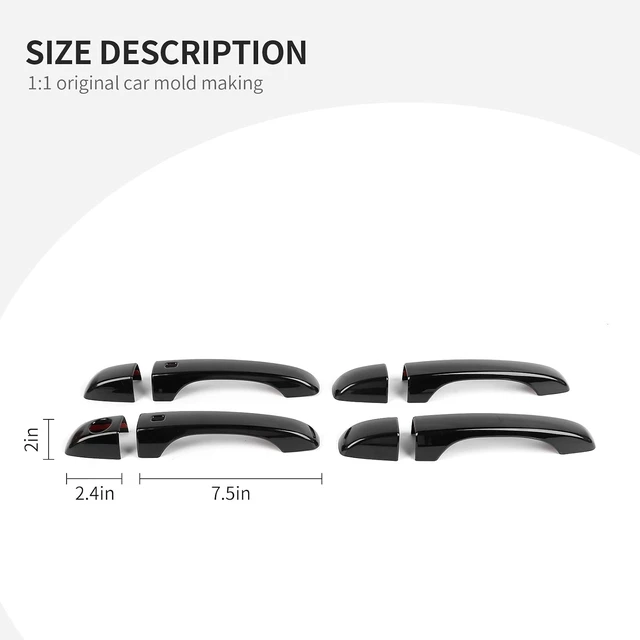 Alt view image 6 of 7 - Door Handle Covers Trim Compatible with Chrysler 300 2011-2023 for Chrysler 300 Door Handle Protector Exterior Accessories(Black)