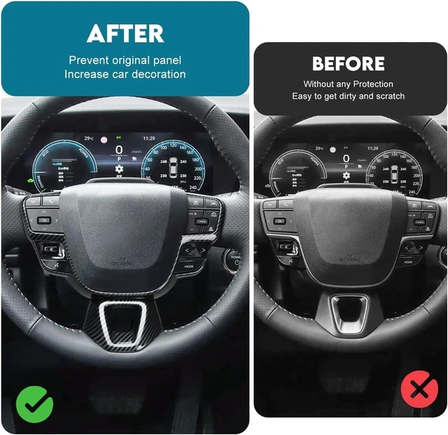 Alt view image 2 of 7 - Gear Shift Panel Cover for 2025 2026 Toyota Camry Accessories Interior ABS Carbon Fiber Style Trim Center Console Sticker Frame Decoration (Carbon Fiber Style, Steering Wheel Panel Cover)