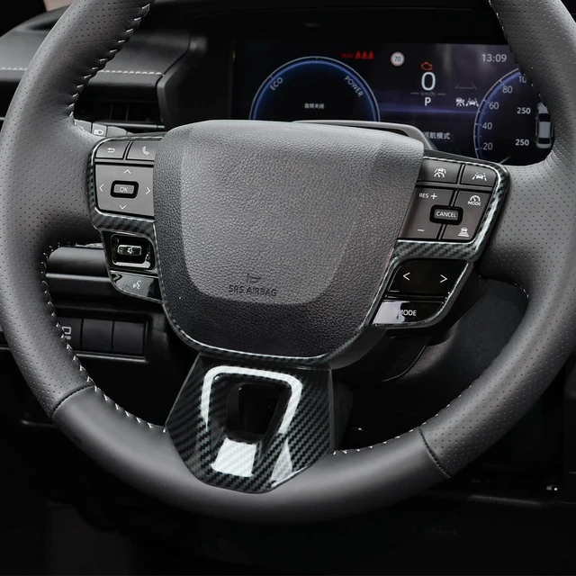 Alt view image 4 of 7 - Gear Shift Panel Cover for 2025 2026 Toyota Camry Accessories Interior ABS Carbon Fiber Style Trim Center Console Sticker Frame Decoration (Carbon Fiber Style, Steering Wheel Panel Cover)