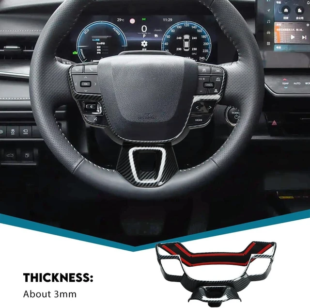 Alt view image 5 of 7 - Gear Shift Panel Cover for 2025 2026 Toyota Camry Accessories Interior ABS Carbon Fiber Style Trim Center Console Sticker Frame Decoration (Carbon Fiber Style, Steering Wheel Panel Cover)