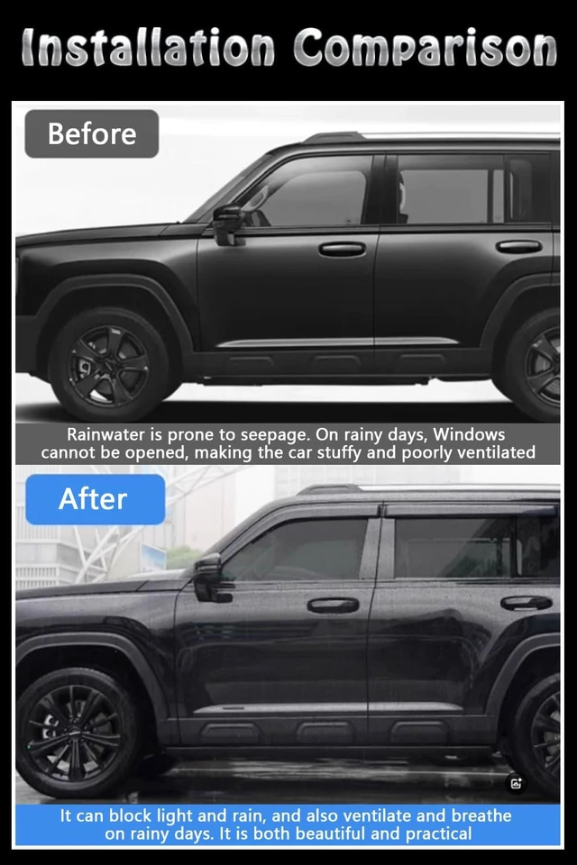 Alt view image 4 of 6 - Vent Shades Rain Guards for Toyota Corolla Sedan 2020 2021 2022 2023 2024 2025 Accessories, for Toyota Corolla Sedan Window Deflectors Window Visors