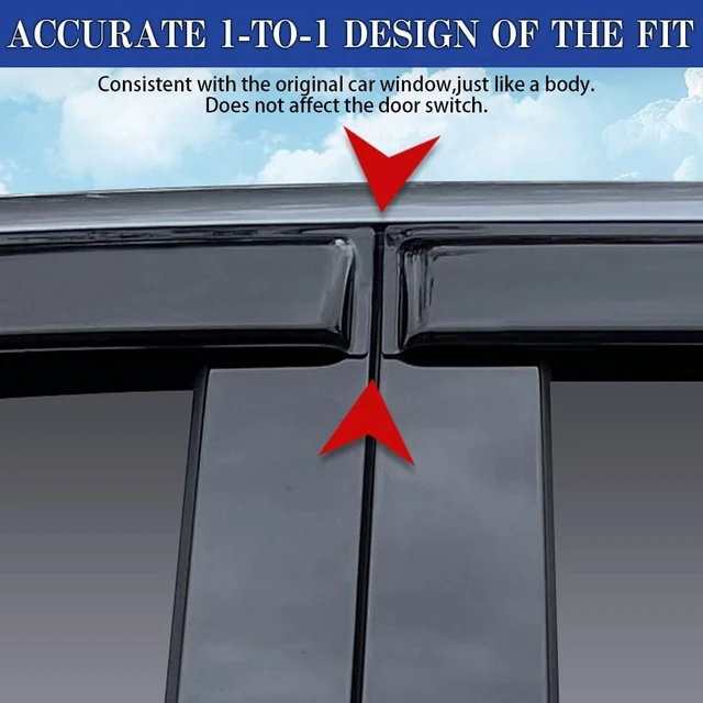 Alt view image 4 of 6 - Tape-on Rain Guards for 2011-2023 Dodge Charger AccessoriesSide Vent Visors Shades Window Deflectors for Dodge Charger