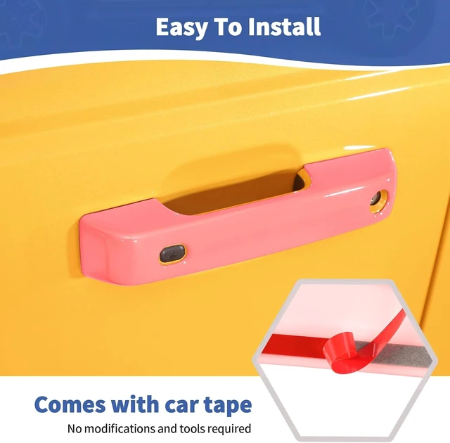 Alt view image 5 of 7 - for Bronco Door Handle Cover Trim Fit for Ford Bronco 2021 up Pink Exterior Accessories 5pcs