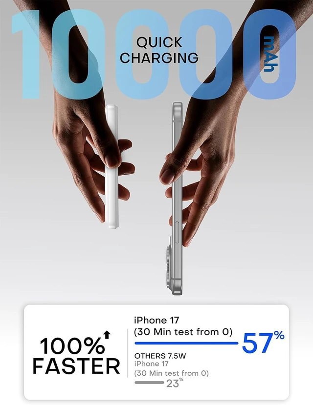 Alt view image 6 of 7 - for Magsafe Power Bank Portable Charger 10000mAh Qi2 for iPhone 12-17