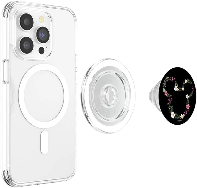 Alt view image 3 of 5 - Mickey & Friends Mickey Hawaiian Floral Outline Ears PopSockets PopGrip for MagSafe